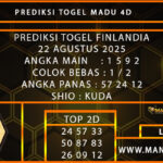 PREDIKSI TOGEL FINLANDIA 22 AGUSTUS 2025 Hari IniFINLANDIA