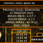 PREDIKSI TOGEL HONGKONG 27 AGUSTUS 2025