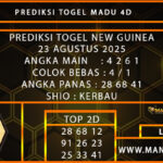 PREDIKSI TOGEL NEW GUINEA 23 AGUSTUS 2025 Hari Ini