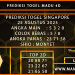 PREDIKSI TOGEL SINGAPORE 25 AGUSTUS 2025