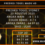  PREDIKSI TOGEL SYDNEY 23 AGUSTUS 2025 Hari Ini