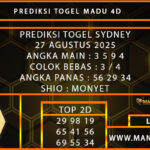 PREDIKSI TOGEL SYDNEY 27 AGUSTUS 2025