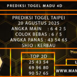 PREDIKSI TOGEL TAIPEI 20 AGUSTUS 2025 Hari Ini