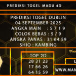  PREDIKSI TOGEL DUBLIN 04 SEPTEMBER 2025