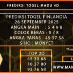 PREDIKSI TOGEL FINLANDIA 26 SEPTEMBER 2025
