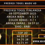 PREDIKSI TOGEL FINLANDIA 09 SEPTEMBER 2025
