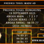 PREDIKSI TOGEL HONGKONG 19 SEPTEMBER 2025