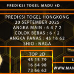 PREDIKSI TOGEL HONGKONG 20 SEPTEMBER 2025
