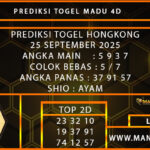 PREDIKSI TOGEL HONGKONG 25 SEPTEMBER 2025
