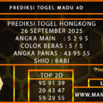 PREDIKSI TOGEL HONGKONG 26 SEPTEMBER 2025