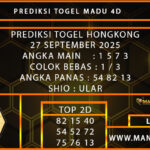 PREDIKSI TOGEL HONGKONG 27 SEPTEMBER 2025