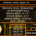 PREDIKSI TOGEL HONGKONG 30 SEPTEMBER 2025