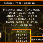 PREDIKSI TOGEL HONGKONG 09 SEPTEMBER 2025