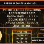 PREDIKSI TOGEL HONGKONG 12 SEPTEMBER 2025
