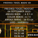  PREDIKSI TOGEL INDOSAT 04 SEPTEMBER 2025