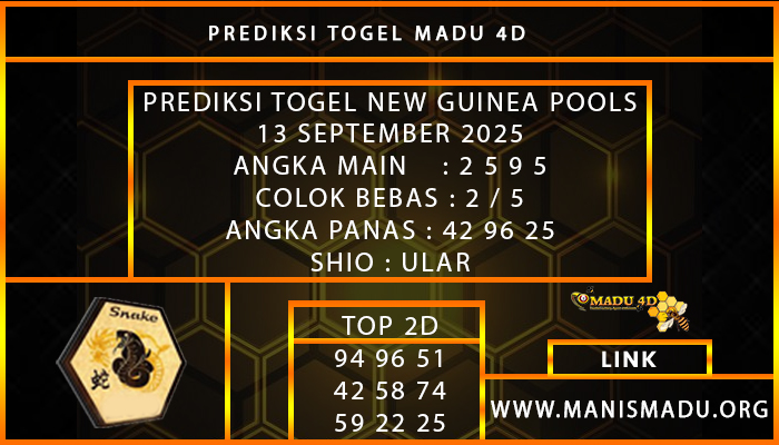 PREDIKSI TOGEL NEW GUINEA 13 SEPTEMBER 2025