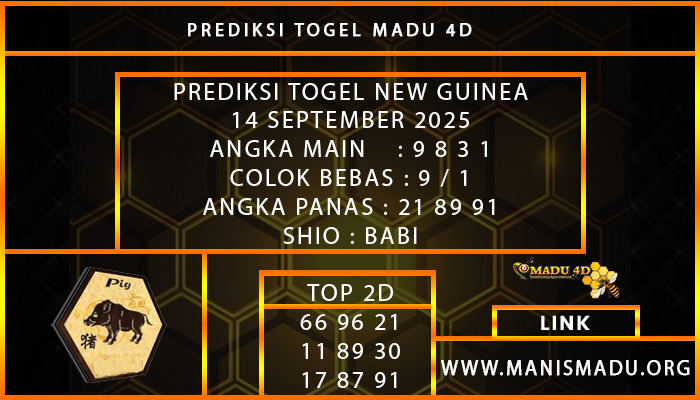 PREDIKSI TOGEL NEW GUINEA 14 SEPTEMBER 2025