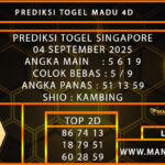  PREDIKSI TOGEL SINGAPORE 04 SEPTEMBER 2025