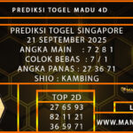  PREDIKSI TOGEL SINGAPORE 21 SEPTEMBER 2025