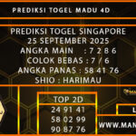  PREDIKSI TOGEL SINGAPORE 25 SEPTEMBER 2025