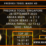  PREDIKSI TOGEL SINGAPORE 28 SEPTEMBER 2025