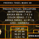  PREDIKSI TOGEL SINGAPORE 08 SEPTEMBER 2025