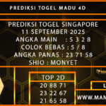  PREDIKSI TOGEL SINGAPORE 11 SEPTEMBER 2025