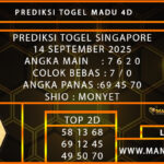  PREDIKSI TOGEL SINGAPORE 14 SEPTEMBER 2025