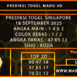  PREDIKSI TOGEL SINGAPORE 18 SEPTEMBER 2025