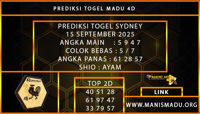  PREDIKSI TOGEL SYDNEY 15 SEPTEMBER 2025