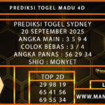  PREDIKSI TOGEL SYDNEY 20 SEPTEMBER 2025