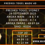  PREDIKSI TOGEL SYDNEY 29 SEPTEMBER 2025