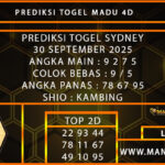  PREDIKSI TOGEL SYDNEY 30 SEPTEMBER 2025