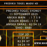  PREDIKSI TOGEL SYDNEY 11 SEPTEMBER 2025