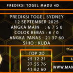  PREDIKSI TOGEL SYDNEY 12 SEPTEMBER 2025