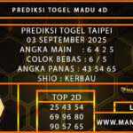  PREDIKSI TOGEL TAIPEI 03 SEPTEMBER 2025