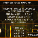  PREDIKSI TOGEL TELKOMSEL 04 SEPTEMBER 2025  