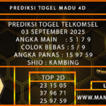  PREDIKSI TOGEL TELKOMSEL 03 SEPTEMBER 2025  