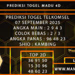  PREDIKSI TOGEL TELKOMSEL 07 SEPTEMBER 2025  