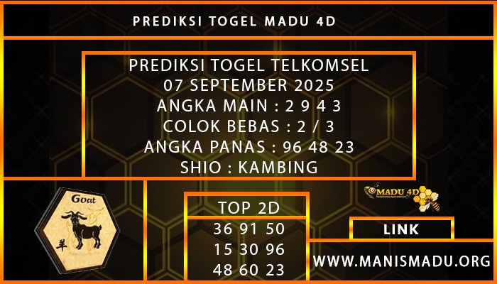  PREDIKSI TOGEL TELKOMSEL 07 SEPTEMBER 2025  