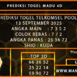  PREDIKSI TOGEL TELKOMSEL 13 SEPTEMBER 2025  