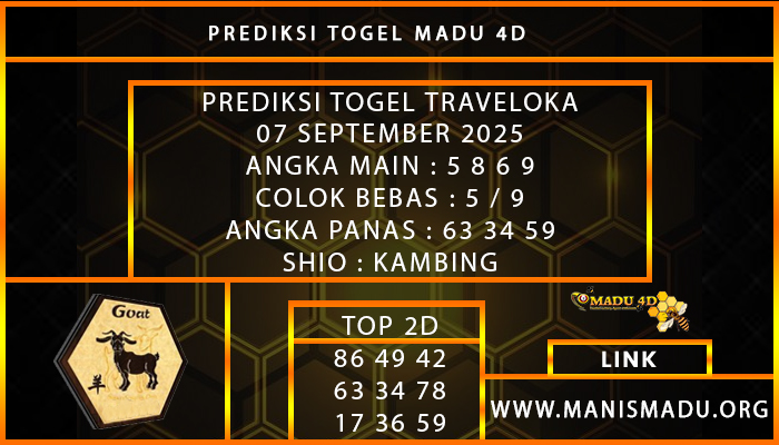 PREDIKSI TOGEL TRAVELOKA 07 SEPTEMBER 2025