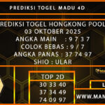 PREDIKSI TOGEL HONGKONG 03 OKTOBER 2025