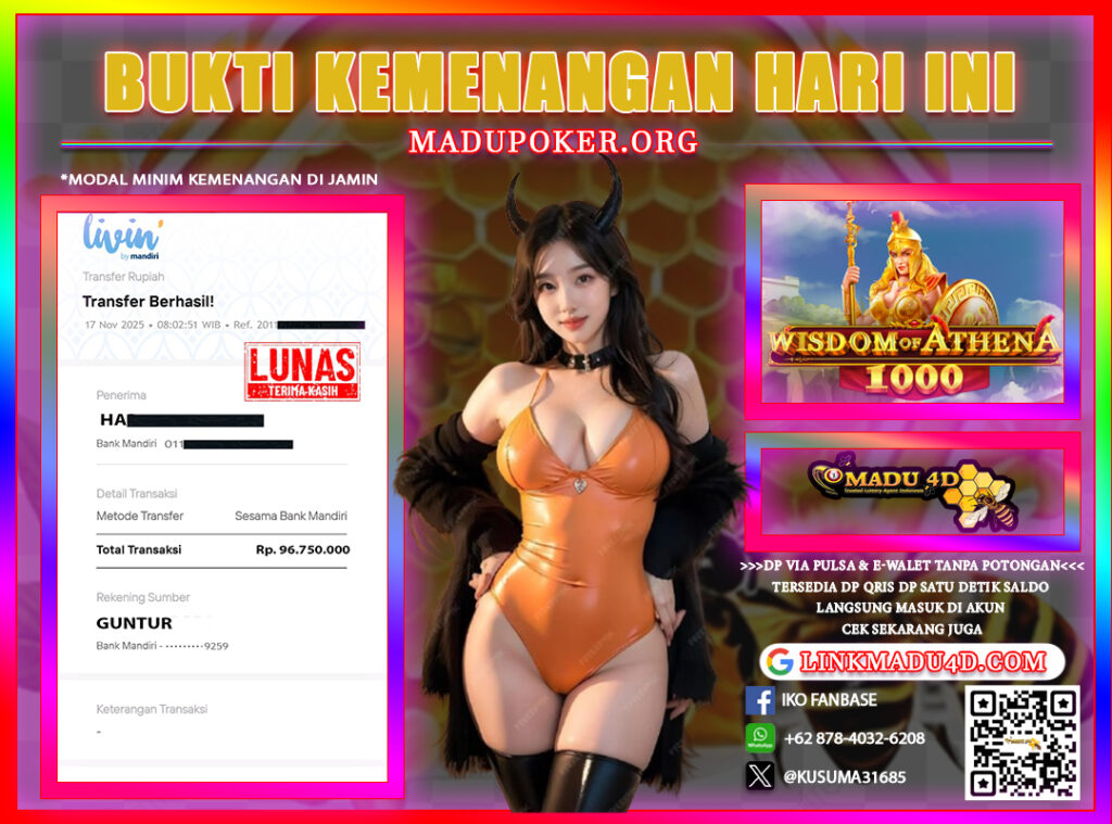  BUKTI JACKPOT MADU4D 17 NOVEMBER 2025 
