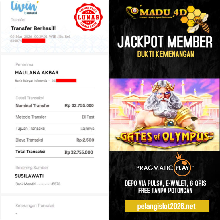 BUKTI JACKPOT MEMBER MADU4D 05 MARET 2026