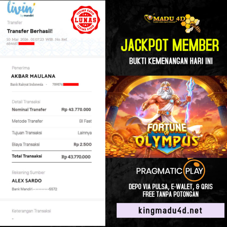 BUKTI JACKPOT MEMBER MADU4D 10 MARET 2026