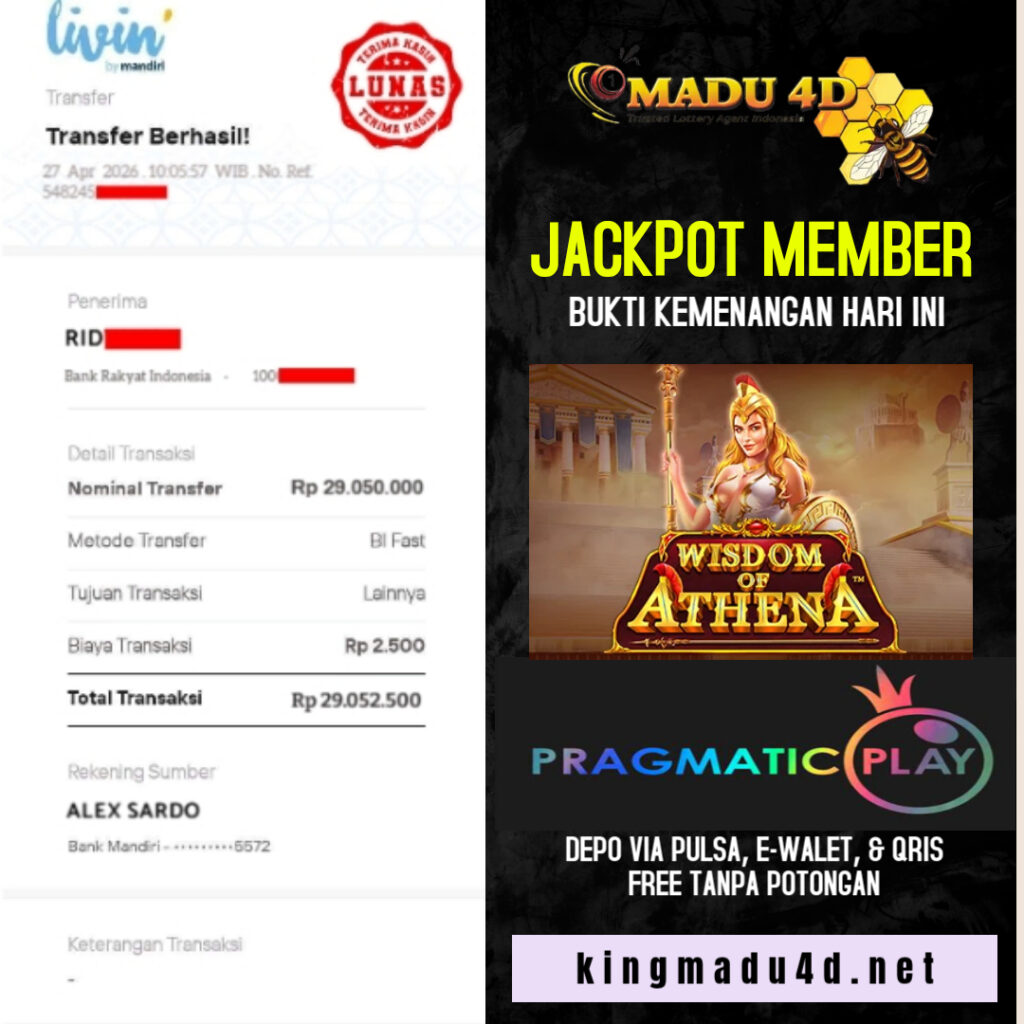BUKTI JACKPOT MEMBER MADU4D 27 APRIL 2026
