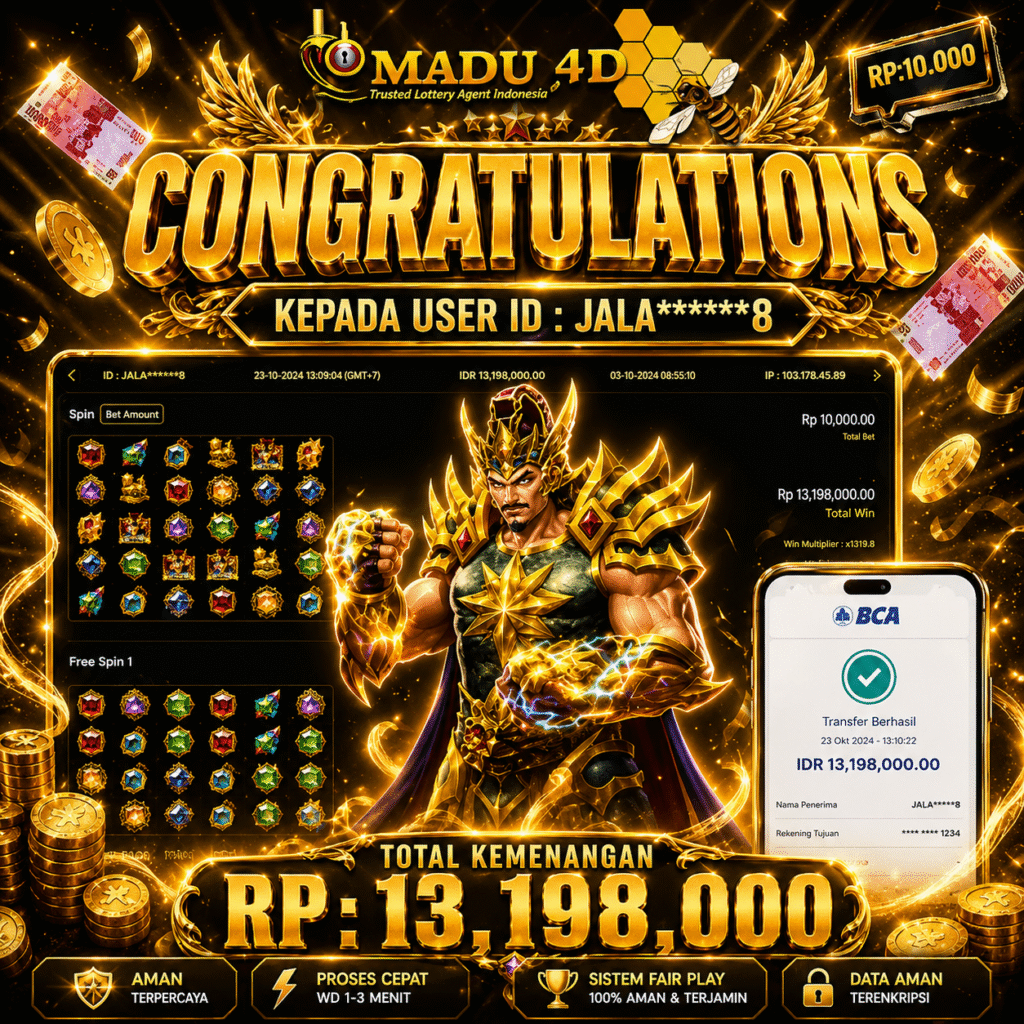 BUKTI JACKPOT MEMBER MADU4D 25 MEI 2026